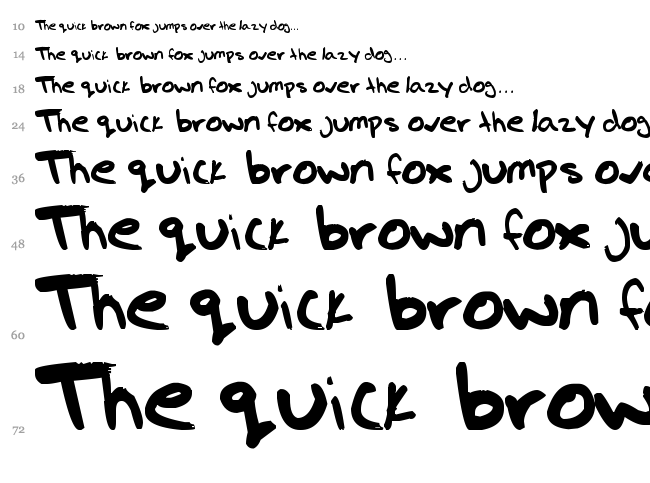 Gregs hand font waterfall